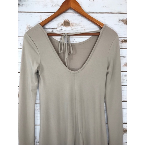 TIE BACK BEIGE MINI DRESS SIZE SMALL - Picture 3 of 6